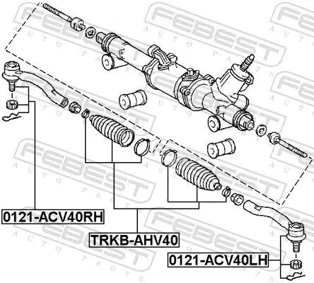Faltenbalg, Lenkung Vorderachse FEBEST TRKB-AHV40 Bild Faltenbalg, Lenkung Vorderachse FEBEST TRKB-AHV40