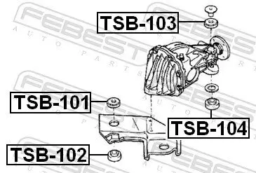 Lagerung, Differential 1. Vorderachse FEBEST TSB-101 Bild Lagerung, Differential 1. Vorderachse FEBEST TSB-101