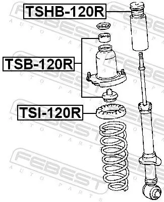 Distanzrohr, Stoßdämpfer FEBEST TSB-120R Bild Distanzrohr, Stoßdämpfer FEBEST TSB-120R