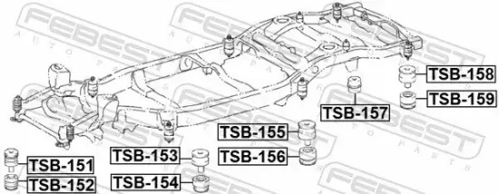 Lagerung, Achskörper unten Vorderachse FEBEST TSB-152 Bild Lagerung, Achskörper unten Vorderachse FEBEST TSB-152
