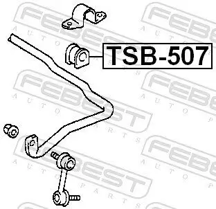 Lagerung, Stabilisator FEBEST TSB-507 Bild Lagerung, Stabilisator FEBEST TSB-507