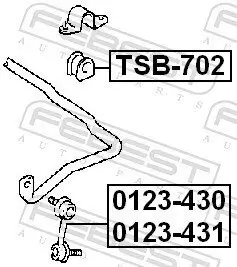 Lagerung, Stabilisator Vorderachse FEBEST TSB-702 Bild Lagerung, Stabilisator Vorderachse FEBEST TSB-702