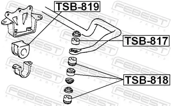 Lagerung, Achsstrebe FEBEST TSB-818 Bild Lagerung, Achsstrebe FEBEST TSB-818