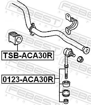 Lagerung, Stabilisator Hinterachse FEBEST TSB-ACA30R Bild Lagerung, Stabilisator Hinterachse FEBEST TSB-ACA30R
