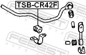 Lagerung, Stabilisator Vorderachse FEBEST TSB-CR42F Bild Lagerung, Stabilisator Vorderachse FEBEST TSB-CR42F