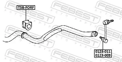 Lagerung, Stabilisator Vorderachse FEBEST TSB-FORF Bild Lagerung, Stabilisator Vorderachse FEBEST TSB-FORF