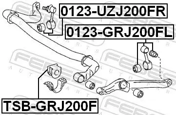 Lagerung, Stabilisator Vorderachse FEBEST TSB-GRJ200F Bild Lagerung, Stabilisator Vorderachse FEBEST TSB-GRJ200F