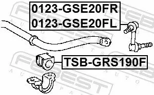 Lagerung, Stabilisator Vorderachse FEBEST TSB-GRS190F Bild Lagerung, Stabilisator Vorderachse FEBEST TSB-GRS190F