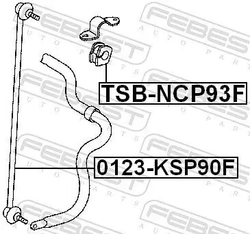 Lagerung, Stabilisator Vorderachse FEBEST TSB-NCP93F Bild Lagerung, Stabilisator Vorderachse FEBEST TSB-NCP93F