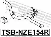 Lagerung, Stabilisator Hinterachse FEBEST TSB-NZE154R Bild Lagerung, Stabilisator Hinterachse FEBEST TSB-NZE154R