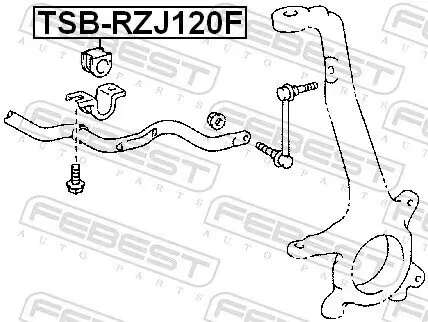 Lagerung, Stabilisator FEBEST TSB-RZJ120F Bild Lagerung, Stabilisator FEBEST TSB-RZJ120F