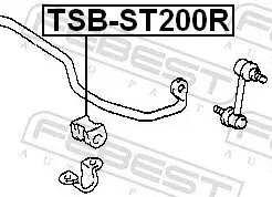 Lagerung, Stabilisator Hinterachse FEBEST TSB-ST200R Bild Lagerung, Stabilisator Hinterachse FEBEST TSB-ST200R