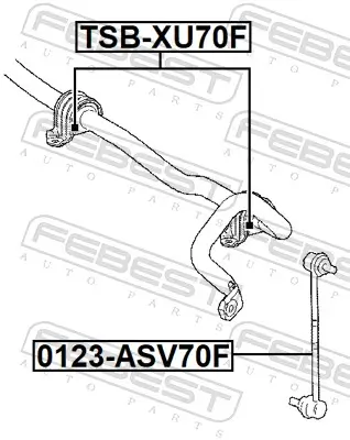 Lagerung, Stabilisator Vorderachse FEBEST TSB-XU70F Bild Lagerung, Stabilisator Vorderachse FEBEST TSB-XU70F
