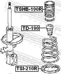 Schutzkappe/Faltenbalg, Stoßdämpfer Hinterachse FEBEST TSHB-190R Bild Schutzkappe/Faltenbalg, Stoßdämpfer Hinterachse FEBEST TSHB-190R