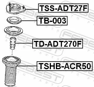 Schutzkappe/Faltenbalg, Stoßdämpfer FEBEST TSHB-ACR50 Bild Schutzkappe/Faltenbalg, Stoßdämpfer FEBEST TSHB-ACR50