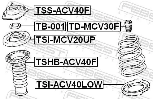 Schutzkappe/Faltenbalg, Stoßdämpfer FEBEST TSHB-ACV40F Bild Schutzkappe/Faltenbalg, Stoßdämpfer FEBEST TSHB-ACV40F