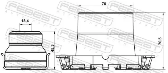 Staubschutzsatz, Stoßdämpfer Hinterachse FEBEST TSHB-ADT250R-KIT Bild Staubschutzsatz, Stoßdämpfer Hinterachse FEBEST TSHB-ADT250R-KIT