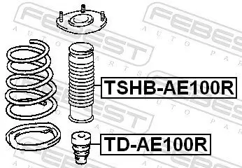 Schutzkappe/Faltenbalg, Stoßdämpfer FEBEST TSHB-AE100R Bild Schutzkappe/Faltenbalg, Stoßdämpfer FEBEST TSHB-AE100R