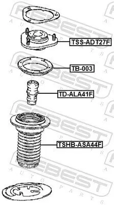 Schutzkappe/Faltenbalg, Stoßdämpfer FEBEST TSHB-ASA44F Bild Schutzkappe/Faltenbalg, Stoßdämpfer FEBEST TSHB-ASA44F