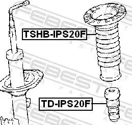 Schutzkappe/Faltenbalg, Stoßdämpfer FEBEST TSHB-IPS20F Bild Schutzkappe/Faltenbalg, Stoßdämpfer FEBEST TSHB-IPS20F