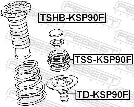 Schutzkappe/Faltenbalg, Stoßdämpfer FEBEST TSHB-KSP90F Bild Schutzkappe/Faltenbalg, Stoßdämpfer FEBEST TSHB-KSP90F