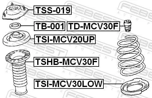 Schutzkappe/Faltenbalg, Stoßdämpfer FEBEST TSHB-MCV30F Bild Schutzkappe/Faltenbalg, Stoßdämpfer FEBEST TSHB-MCV30F