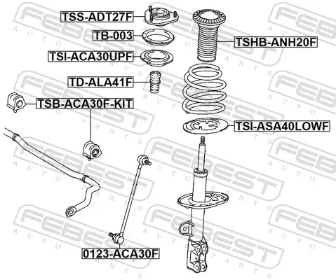 Federteller Vorderachse unten FEBEST TSI-ASA40LOWF Bild Federteller Vorderachse unten FEBEST TSI-ASA40LOWF
