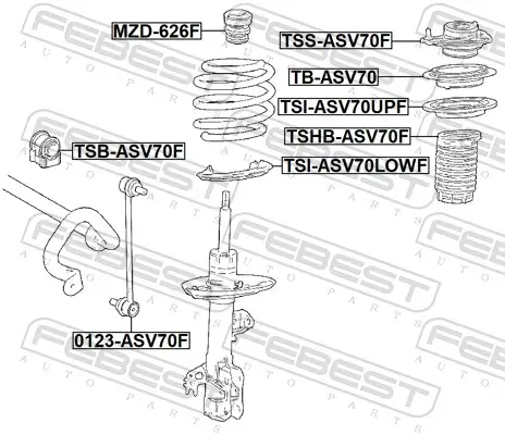 Federteller Vorderachse unten FEBEST TSI-ASV70LOWF Bild Federteller Vorderachse unten FEBEST TSI-ASV70LOWF