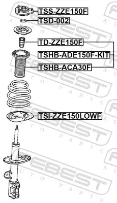 Federteller Vorderachse unten FEBEST TSI-ZZE150LOWF Bild Federteller Vorderachse unten FEBEST TSI-ZZE150LOWF