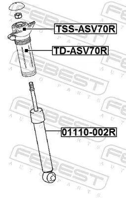 Federbeinstützlager Hinterachse FEBEST TSS-ASV70R Bild Federbeinstützlager Hinterachse FEBEST TSS-ASV70R