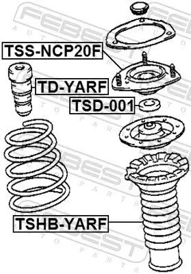 Federbeinstützlager Vorderachse FEBEST TSS-NCP20F Bild Federbeinstützlager Vorderachse FEBEST TSS-NCP20F