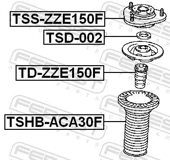 Federbeinstützlager Vorderachse FEBEST TSS-ZZE150F Bild Federbeinstützlager Vorderachse FEBEST TSS-ZZE150F