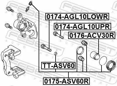 Zubehörsatz, Bremssattel FEBEST TT-ASV60 Bild Zubehörsatz, Bremssattel FEBEST TT-ASV60