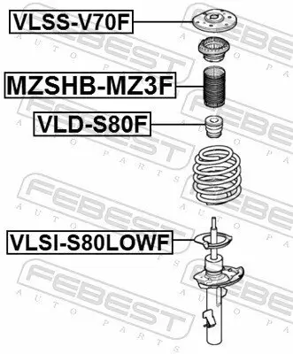 Anschlagpuffer, Federung Vorderachse FEBEST VLD-S80F Bild Anschlagpuffer, Federung Vorderachse FEBEST VLD-S80F
