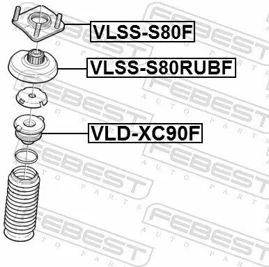 Anschlagpuffer, Federung Vorderachse FEBEST VLD-XC90F Bild Anschlagpuffer, Federung Vorderachse FEBEST VLD-XC90F