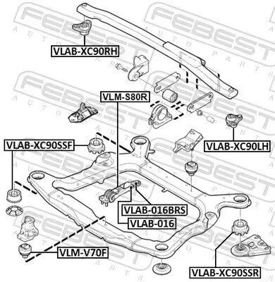 Lagerung, Motor hinten FEBEST VLM-S80R Bild Lagerung, Motor hinten FEBEST VLM-S80R
