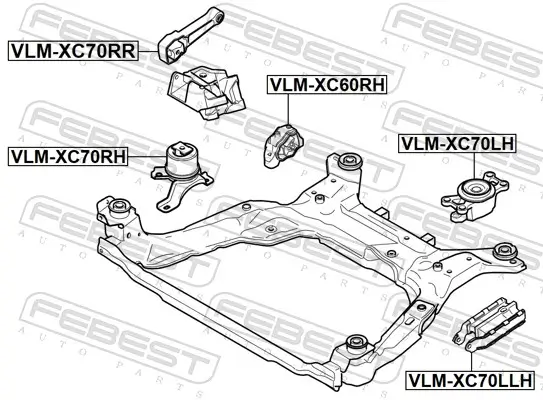 Lagerung, Motor links FEBEST VLM-XC70LH Bild Lagerung, Motor links FEBEST VLM-XC70LH