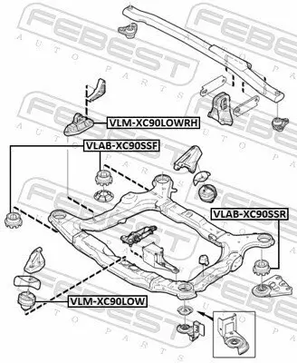 Lagerung, Motor rechts unten FEBEST VLM-XC90LOWRH Bild Lagerung, Motor rechts unten FEBEST VLM-XC90LOWRH