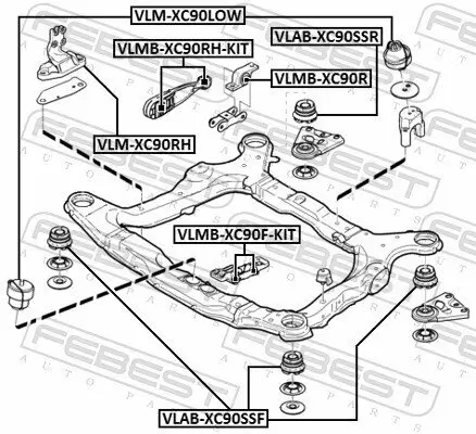 Lagerung, Motor hinten rechts FEBEST VLMB-XC90RH-KIT Bild Lagerung, Motor hinten rechts FEBEST VLMB-XC90RH-KIT