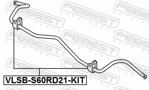 Reparatursatz, Stabilisatorlager Hinterachse beidseitig FEBEST VLSB-S60RD21-KIT Bild Reparatursatz, Stabilisatorlager Hinterachse beidseitig FEBEST VLSB-S60RD21-KIT