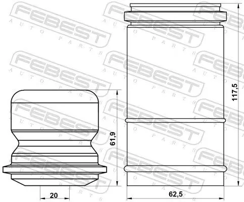 Staubschutzsatz, Stoßdämpfer Vorderachse FEBEST VLSHB-S40F-KIT Bild Staubschutzsatz, Stoßdämpfer Vorderachse FEBEST VLSHB-S40F-KIT