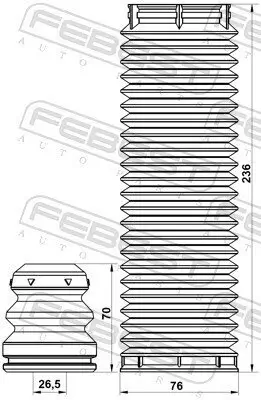 Staubschutzsatz, Stoßdämpfer Vorderachse FEBEST VLSHB-S80F-KIT Bild Staubschutzsatz, Stoßdämpfer Vorderachse FEBEST VLSHB-S80F-KIT