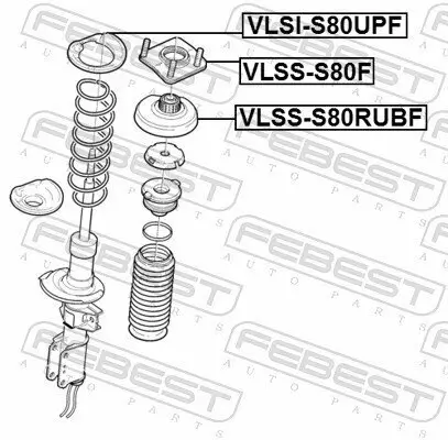 Federbeinstützlager Vorderachse FEBEST VLSS-S80RUBF Bild Federbeinstützlager Vorderachse FEBEST VLSS-S80RUBF