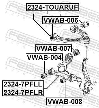 Lagerung, Lenker FEBEST VWAB-008 Bild Lagerung, Lenker FEBEST VWAB-008