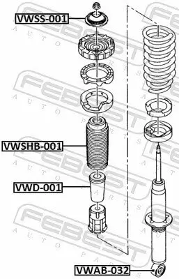 Buchse, Stoßdämpfer FEBEST VWAB-032 Bild Buchse, Stoßdämpfer FEBEST VWAB-032