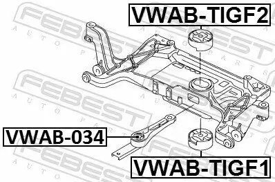 Lagerung, Motor hinten FEBEST VWAB-034 Bild Lagerung, Motor hinten FEBEST VWAB-034