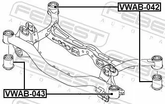 Lagerung, Achskörper hinten FEBEST VWAB-042 Bild Lagerung, Achskörper hinten FEBEST VWAB-042