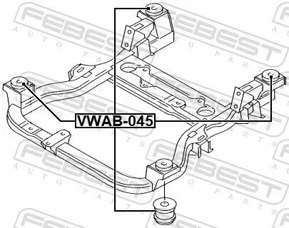 Lagerung, Achskörper hinten vorne FEBEST VWAB-045 Bild Lagerung, Achskörper hinten vorne FEBEST VWAB-045