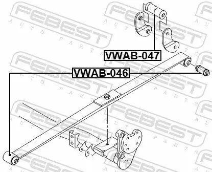 Lagerbuchse, Blattfeder FEBEST VWAB-046 Bild Lagerbuchse, Blattfeder FEBEST VWAB-046