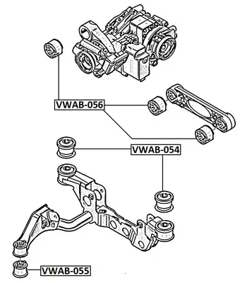 Lagerung, Differential unten FEBEST VWAB-055 Bild Lagerung, Differential unten FEBEST VWAB-055